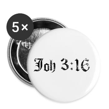 John 3:16 black - Buttons small 1''/25 mm (5-pack) - white - Front