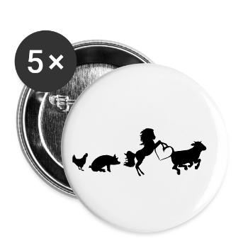 Farm - Buttons small 1''/25 mm (5-pack) - white - Front