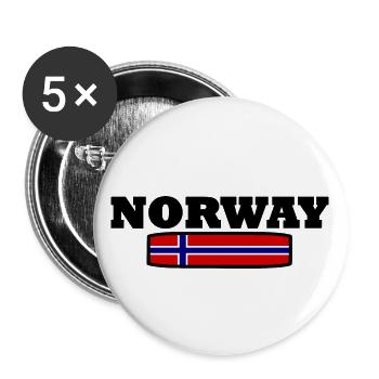 Norwegen - Buttons klein 25 mm (5er Pack) - Weiß - Vorne