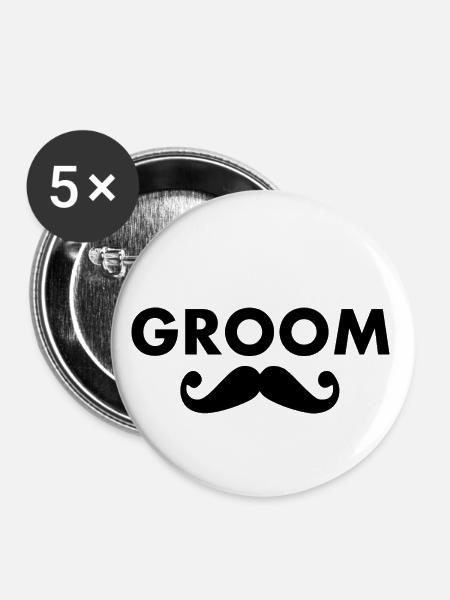 Groom - Buttons klein 25 mm (5er Pack) - Weiß