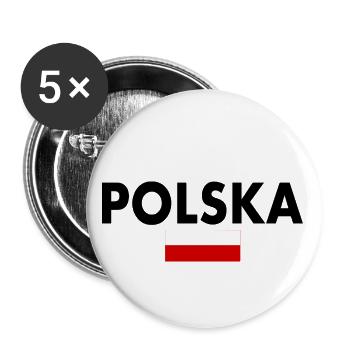 Polen - Buttons klein 25 mm (5er Pack) - Weiß - Vorne