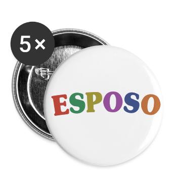 Esposo Husband To Be Groom Married Men Wedding - Buttons small 1''/25 mm (5-pack) - white - Front