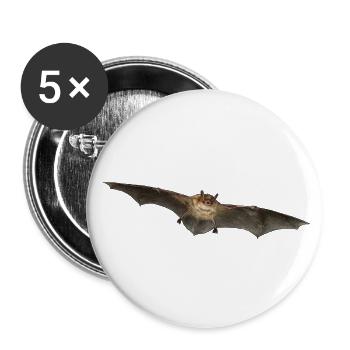 Teichfledermaus einzeln - Buttons klein 25 mm (5er Pack) - Weiß - Vorne