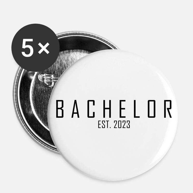 Bachelor EST. 2023 - Buttons small 1''/25 mm (5-pack) - white