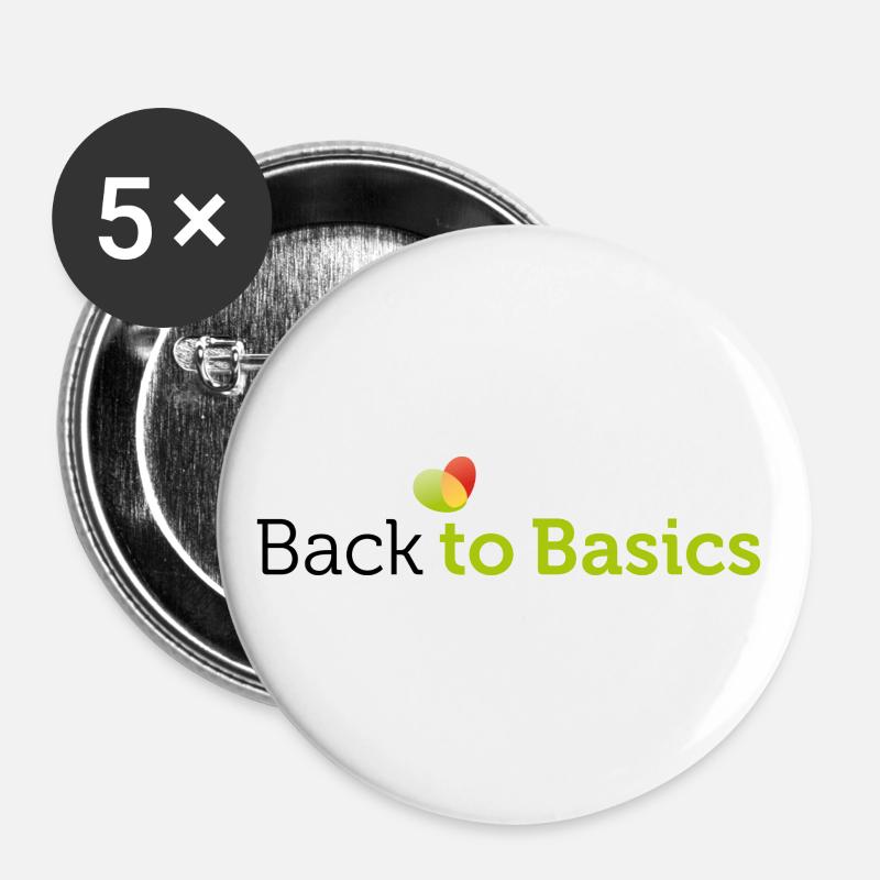 Back to Basics - Buttons small 1''/25 mm (5-pack) - white