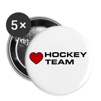 Hockey Team Heart - Buttons small 1''/25 mm (5-pack) - white - Front