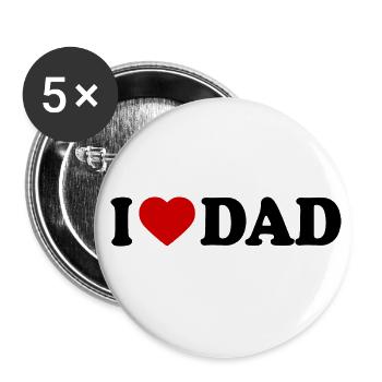 I love dad - Buttons klein 25 mm (5er Pack) - Weiß - Vorne