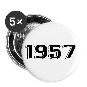 Vintage 1957 Naissance Anniversaire Rétro 1957 - Lot de 5 petits badges (25 mm) - blanc - Devant