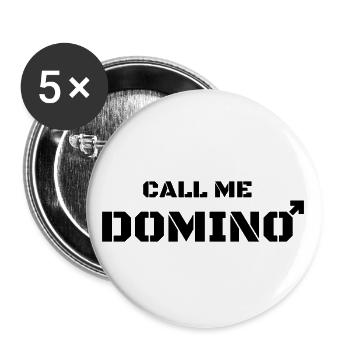 Appelez-moi Dominoes, pas dominatrice - Lot de 5 petits badges (25 mm) - blanc - Devant