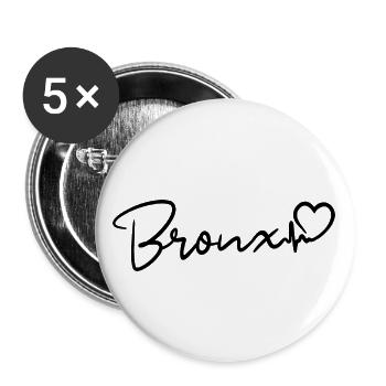 Bronx Herzschlag NYC - Buttons klein 25 mm (5er Pack) - Weiß - Vorne