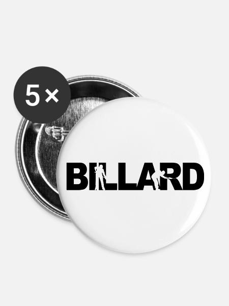 Billard - Buttons klein 25 mm (5er Pack) - Weiß