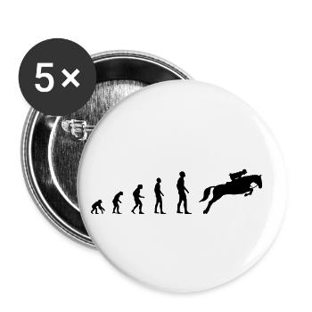 Dressurreiten Pferd Reiterin Reiten – Evolution - Buttons klein 25 mm (5er Pack) - Weiß - Vorne