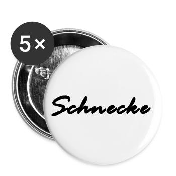 Schnecke, Schnecken, Tiere, Kosenamen, Geschenk - Buttons klein 25 mm (5er Pack) - Weiß - Vorne