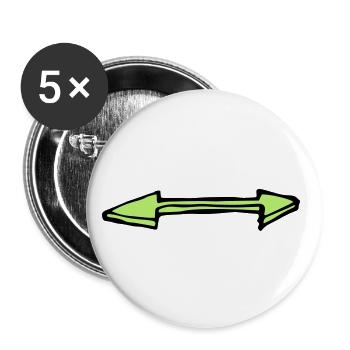 Grüner Doppelpfeil links und rechts - Buttons klein 25 mm (5er Pack) - Weiß - Vorne
