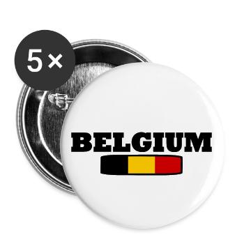 Belgium - Buttons small 1''/25 mm (5-pack) - white - Front
