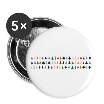 Christmas trees colorful - Buttons small 1''/25 mm (5-pack) - white - Front