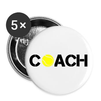 Entraîneur de tennis - Lot de 5 petits badges (25 mm) - blanc - Devant