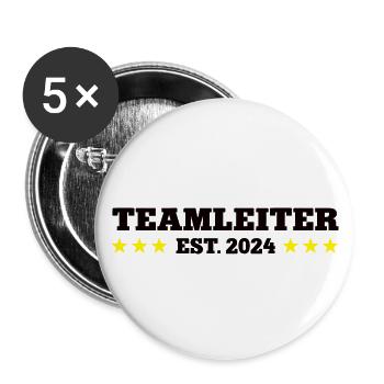 Teamleiter 2024 Gruppenleiter Teamleitung Leiter - Buttons klein 25 mm (5er Pack) - Weiß - Vorne