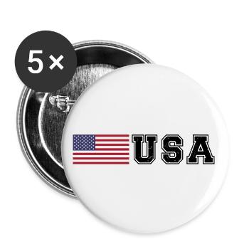 TEAM United States American flag flag in front of font - Buttons small 1''/25 mm (5-pack) - white - Front