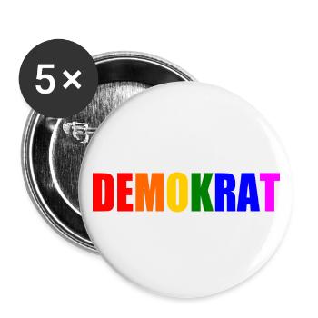 Demokrat - Buttons klein 25 mm (5er Pack) - Weiß - Vorne