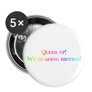 Queer Up - Buttons klein 25 mm (5er Pack) - Weiß - Vorne