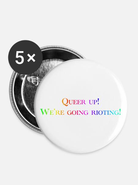 Queer Up - Buttons klein 25 mm (5er Pack) - Weiß