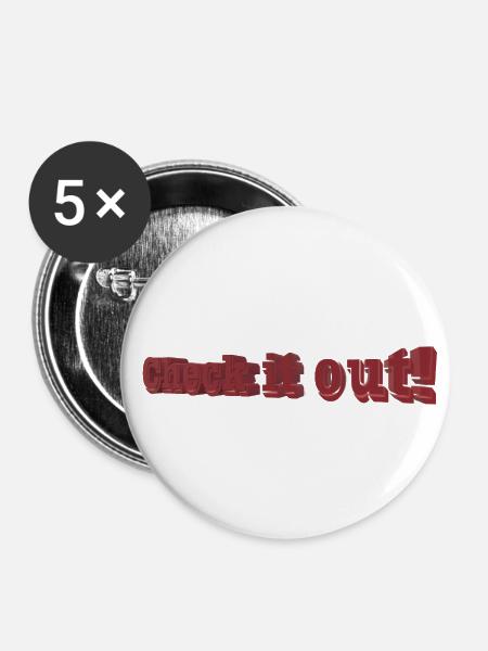 Check it out - Buttons klein 25 mm (5er Pack) - Weiß