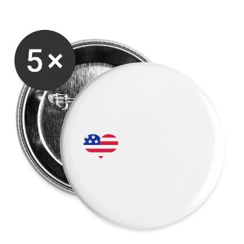 I <3 Obama - Lot de 5 petits badges (25 mm) - blanc - Devant