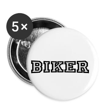 Biker - Buttons klein 25 mm (5er Pack) - Weiß - Vorne