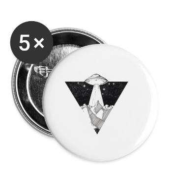 UFO on top - Buttons small 1''/25 mm (5-pack) - white - Front