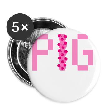 Lucky charms, pigs, gifts, rural youth - Buttons small 1''/25 mm (5-pack) - white - Front