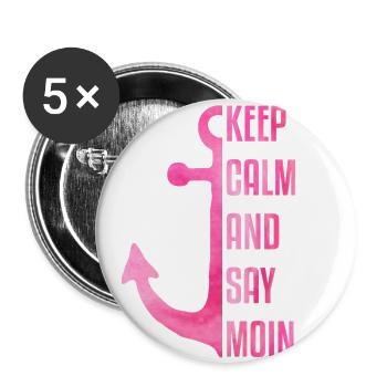 Moin I Moin Moin I Leuchturm I Geschenk I Küste - Buttons klein 25 mm (5er Pack) - Weiß - Vorne