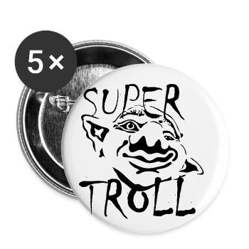 Supertroll. Superkräfte. Troll. Geschenk - Buttons klein 25 mm (5er Pack) - Weiß - Vorne