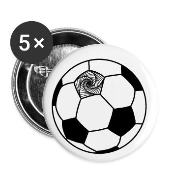 Fußball - Buttons klein 25 mm (5er Pack) - Weiß - Vorne