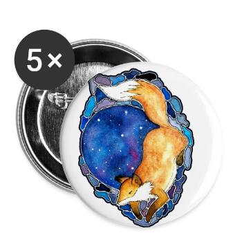Galaxie Mond Rotfuchs - Buttons klein 25 mm (5er Pack) - Weiß - Vorne