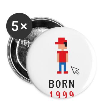 Born 1999 - Buttons klein 25 mm (5er Pack) - Weiß - Vorne