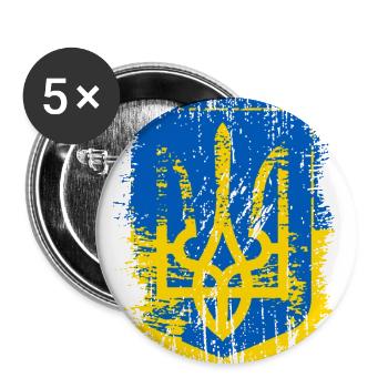 Ukraine - Buttons klein 25 mm (5er Pack) - Weiß - Vorne