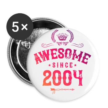 2004 awesome since - Buttons klein 25 mm (5er Pack) - Weiß - Vorne