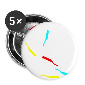 Icône Pan - Lot de 5 petits badges (25 mm) - blanc - Devant