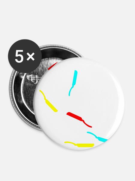 Pfanne Icon - Buttons klein 25 mm (5er Pack) - Weiß