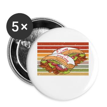 Zwei Döner sind besser - Buttons klein 25 mm (5er Pack) - Weiß - Vorne