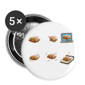 Döner Freizeit Döner Liebhaber - Buttons klein 25 mm (5er Pack) - Weiß - Vorne