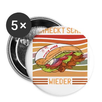 Döner Schmeckt schon wieder - Buttons klein 25 mm (5er Pack) - Weiß - Vorne