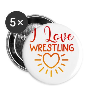 Ich liebe Wrestling - Buttons klein 25 mm (5er Pack) - Weiß - Vorne