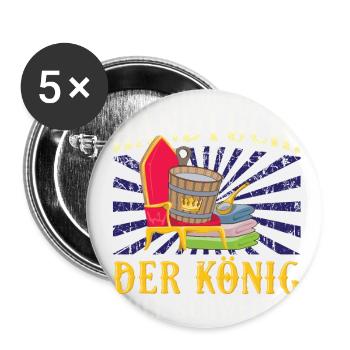 Königliches Schwitzen Sauna Lustig - Buttons klein 25 mm (5er Pack) - Weiß - Vorne