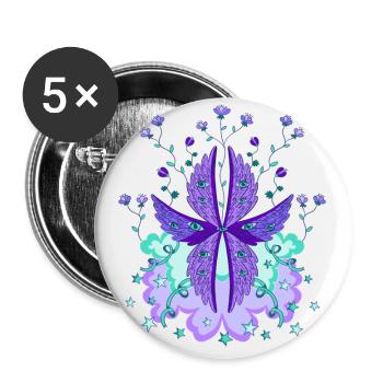 Biblisch genau Engel Seraph Seraphim Purpur - Buttons klein 25 mm (5er Pack) - Weiß - Vorne