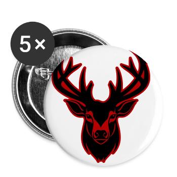 Hirsch Silhouette Kopf - Buttons klein 25 mm (5er Pack) - Weiß - Vorne
