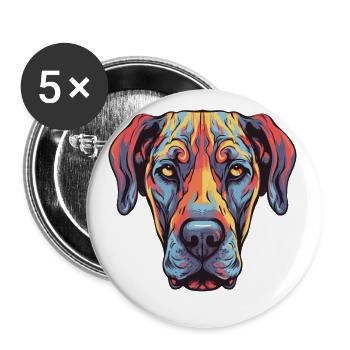 Great Dane Dog Portrait - Buttons small 1''/25 mm (5-pack) - white - Front