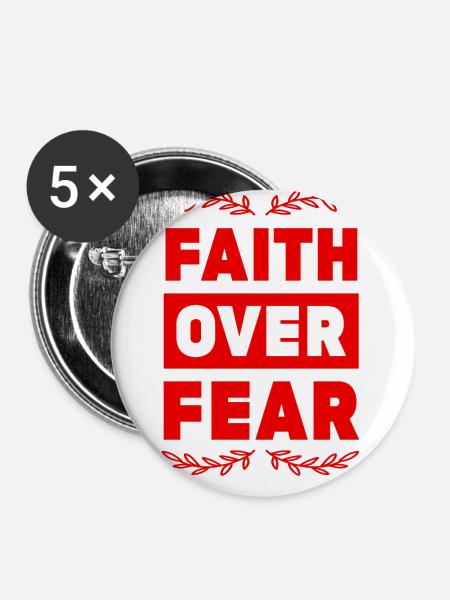 bibel glaube über angst - Buttons klein 25 mm (5er Pack) - Weiß