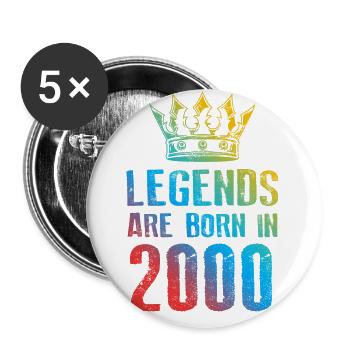 2000 légendes nées en - Lot de 5 petits badges (25 mm) - blanc - Devant